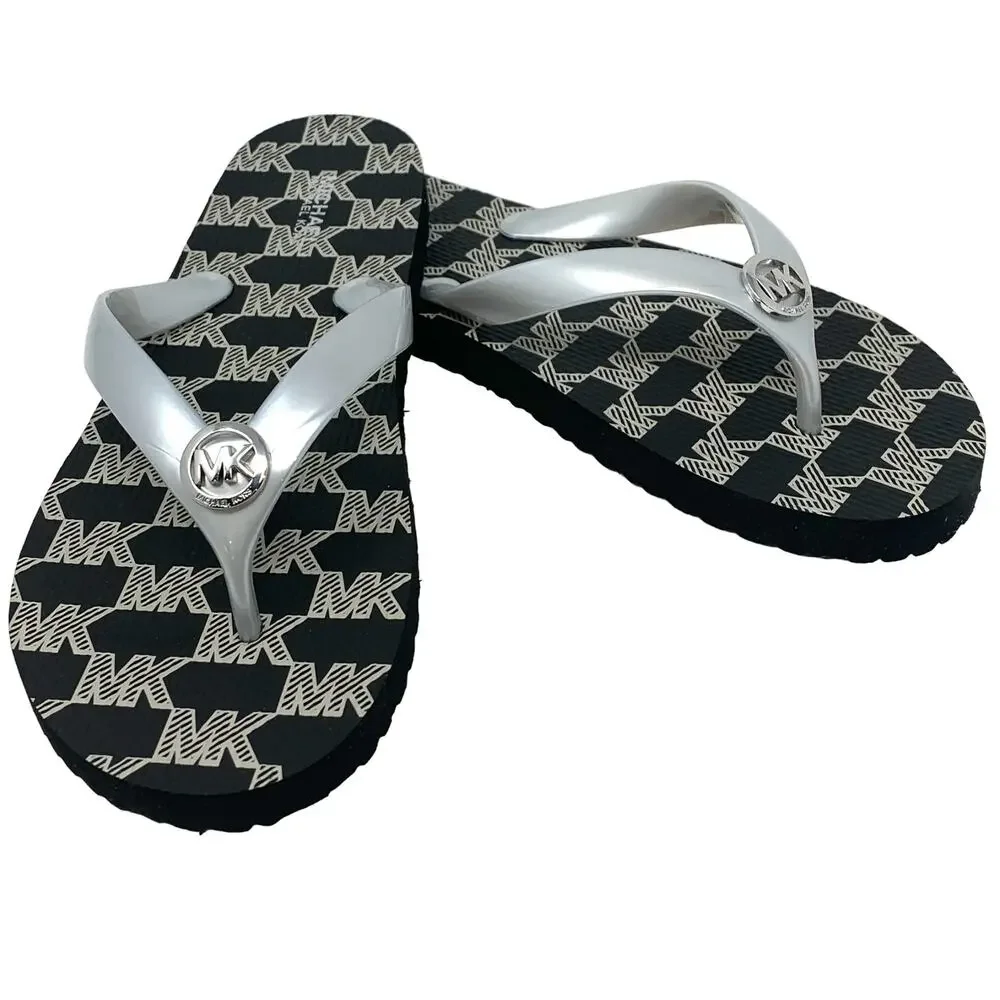 MICHAEL KORS FLIP-FLOP STRIPE EVA BLACK MULTI, 10 (US)